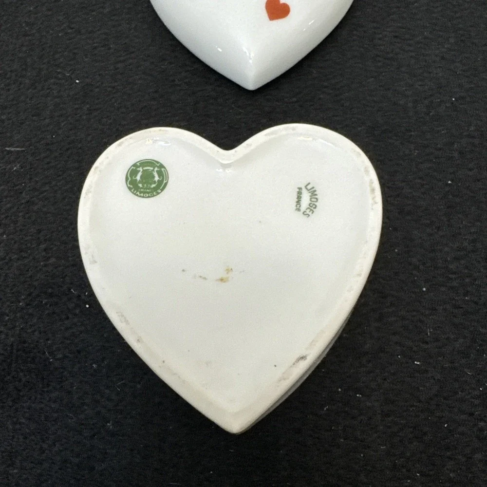 Limoges France Porcelain Heart Trinket Box 